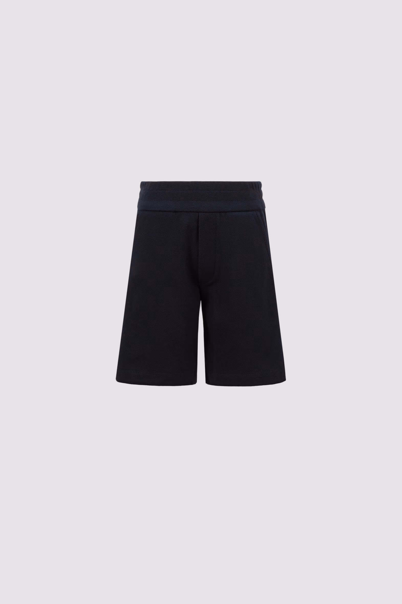 Tricolor-Trimmed Cotton Piquet Shorts Boy Navy Blue Moncler 0